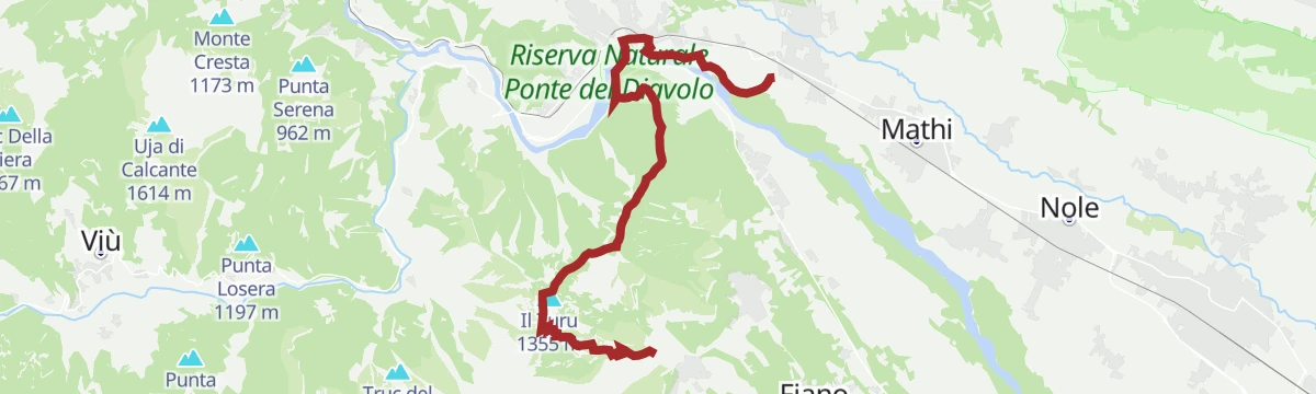 Route map: Anello Ceronda: Tappa 1 Balangero